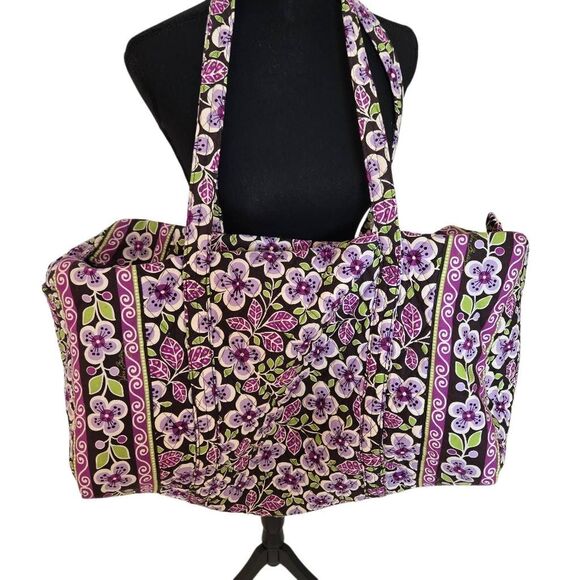 Vera Bradley Womens Plum Petals Weekender Tote Duffle Bag Multicolor Large - Picture 1 of 11